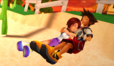 Sora x Kairi - Sleeping Together at Sunset