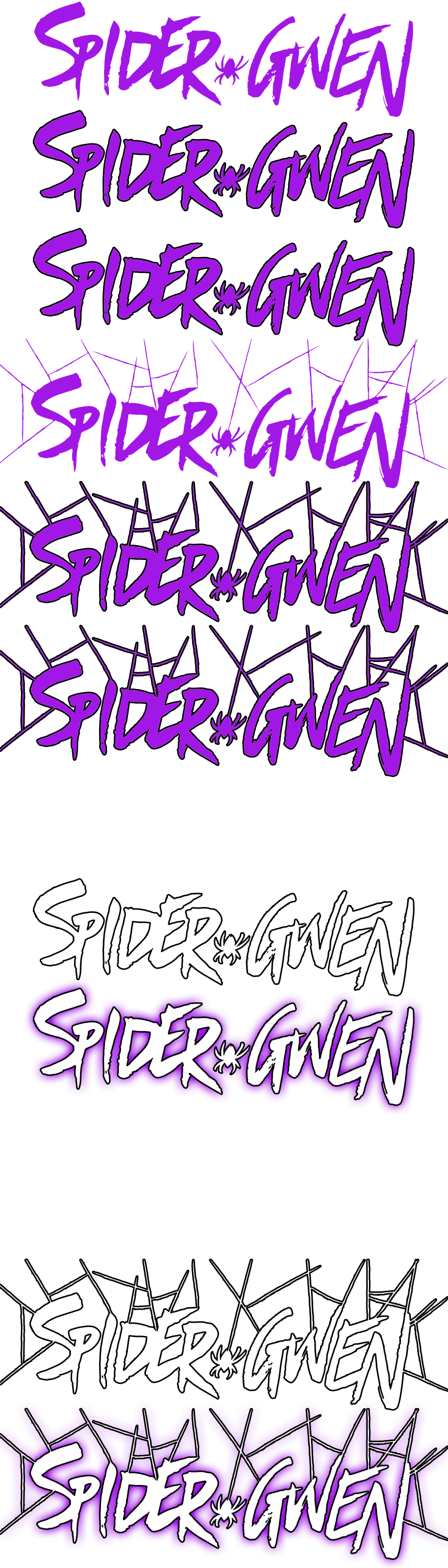 SpiderGwen Name variants by MOMOpJonny on DeviantArt