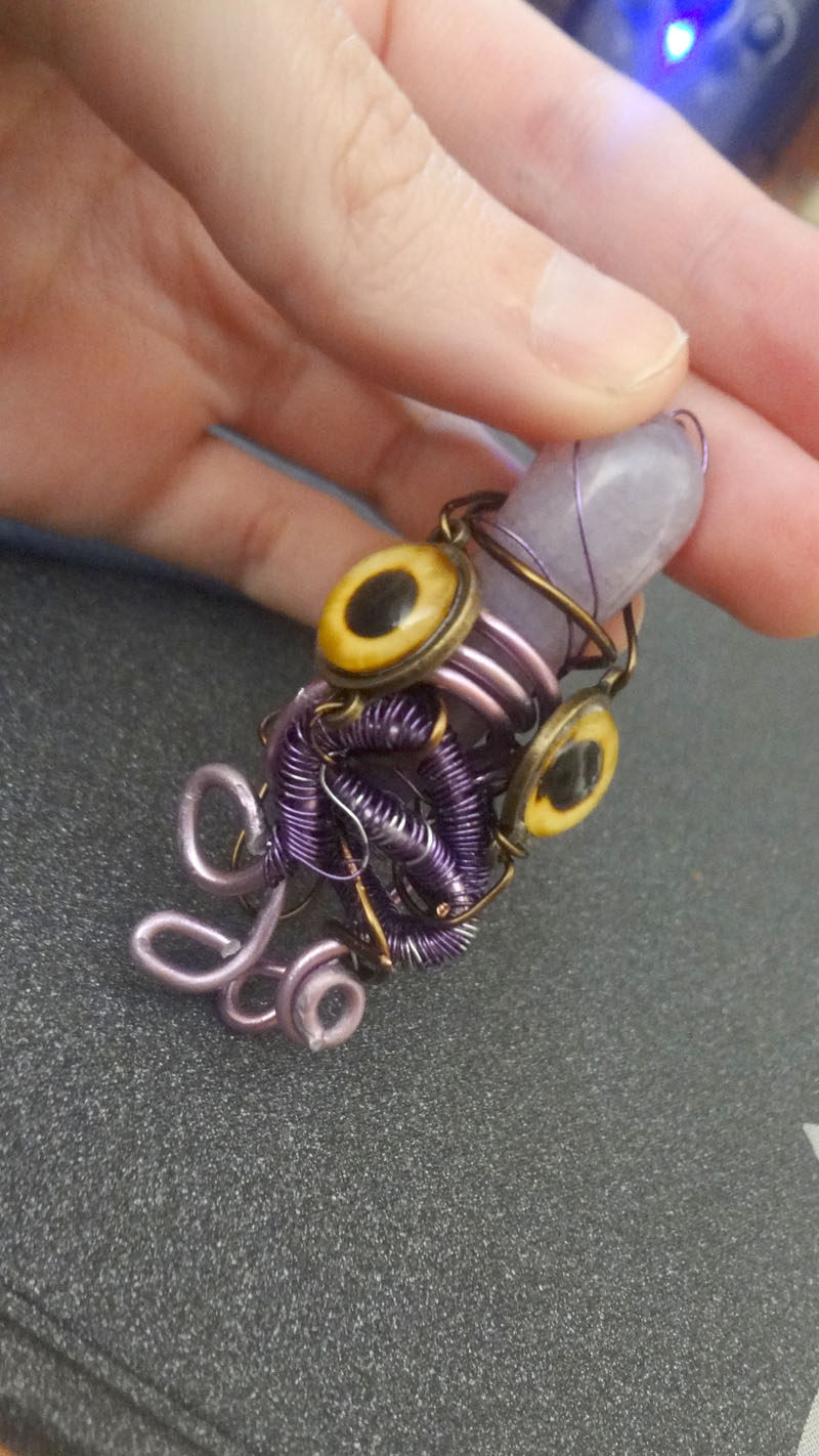 (unfinish) steampunk/cyberpunk squid pendant