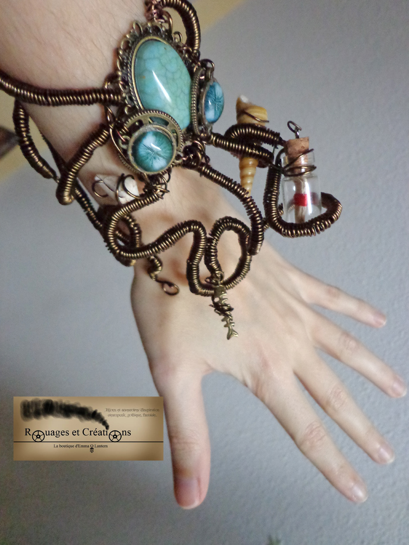 Steampunk octopus bracelet