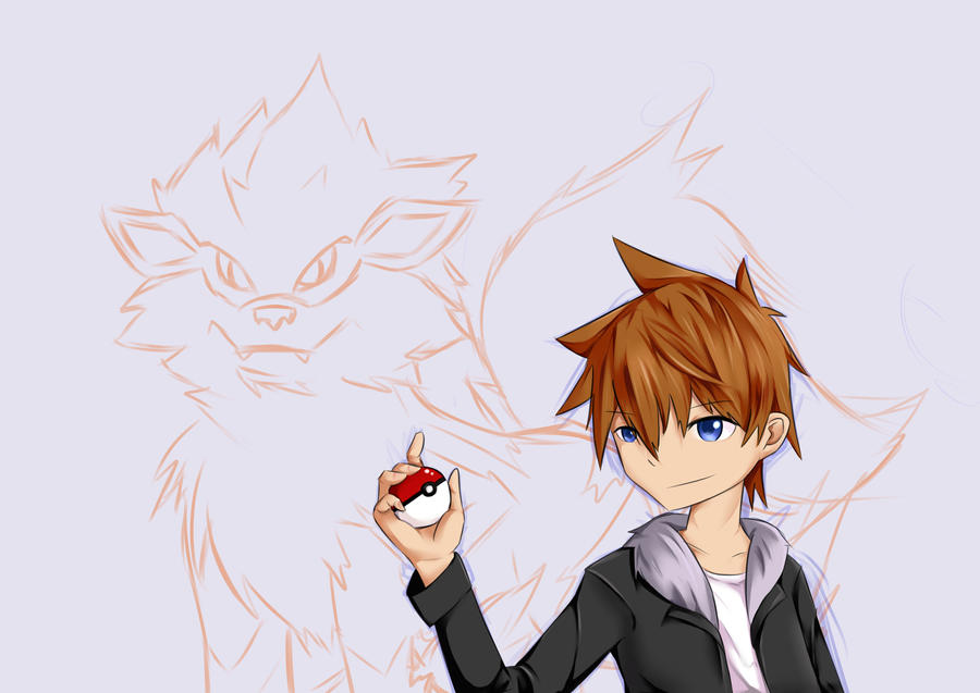 Pokemon Fan Art: Champion/Rival Blue by Grynti on DeviantArt
