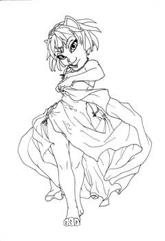 Krystal is dancing LINEART