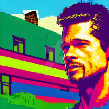 Pixel Image Art of Mr. Brad Pitt 6