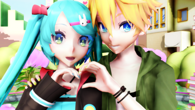 [MMD+Video] Suki Kirai Giga-P Remix Miku and Len