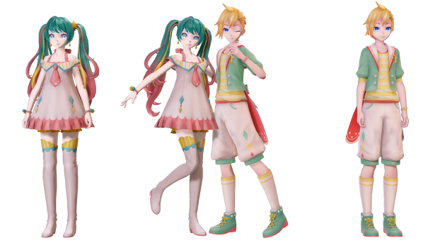 [MMD+DL]Twinkle and Radicle Star/Miku and Len