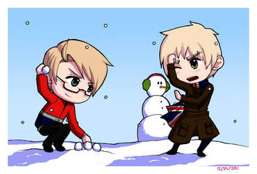 USUK Chibi Snowball Fight