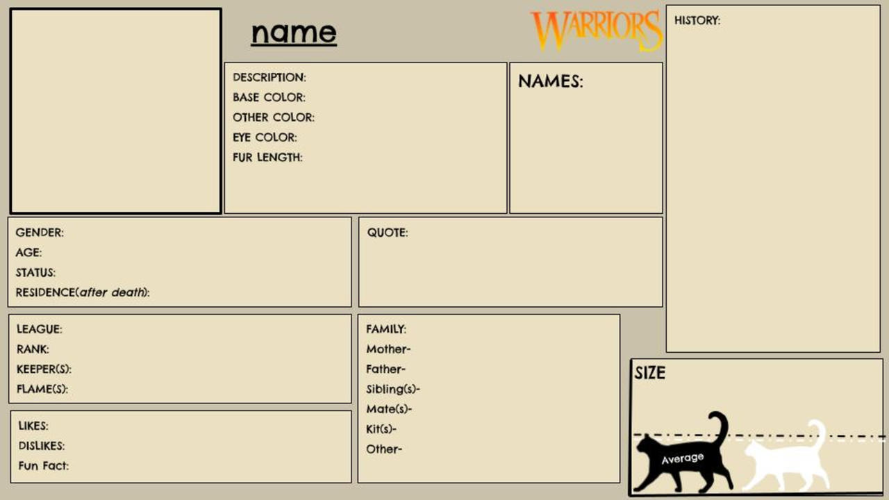 Warrior Cats OC Template(FTU) by Jurass1cSh1elds on DeviantArt