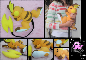 Cuddling Raichu plush