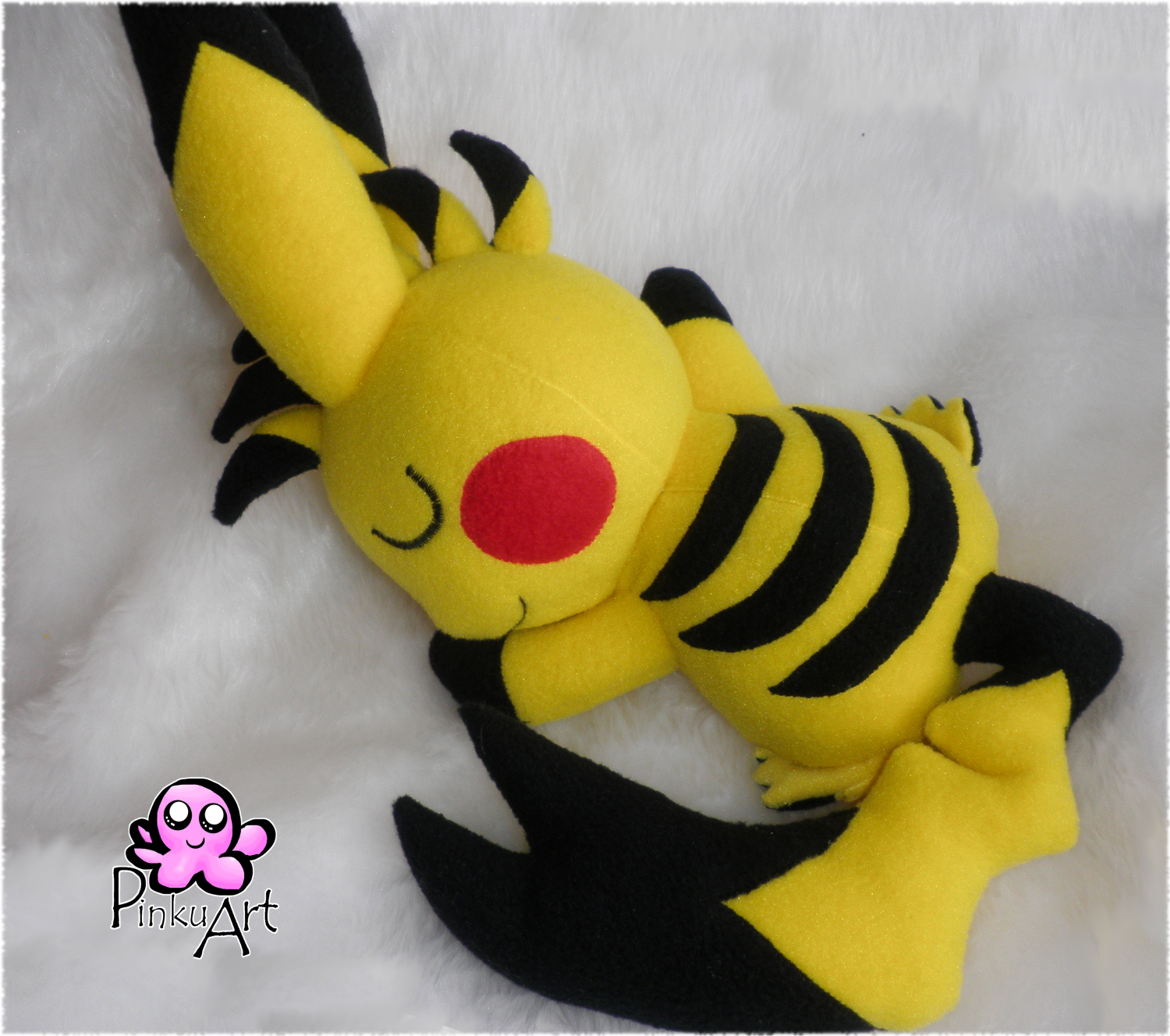 Custom cuddling Pikachu