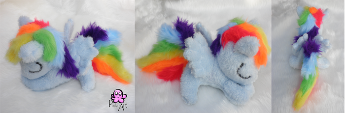 Sleeping Rainbow dash filly by PinkuArt