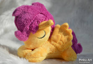 Sleepy Scootaloo plush by PinkuArt