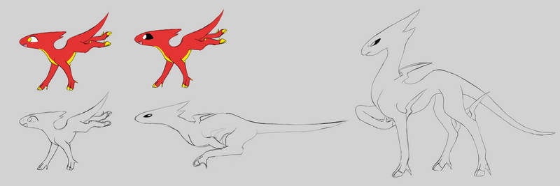 New Fakemon WIP: Pyrejolt Flarevolt and Blazebolt