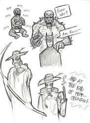 Killer Croc and Scarecrow Sketches