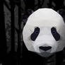 Low Polly Panda Bamboo Wallpaper (Black and White)