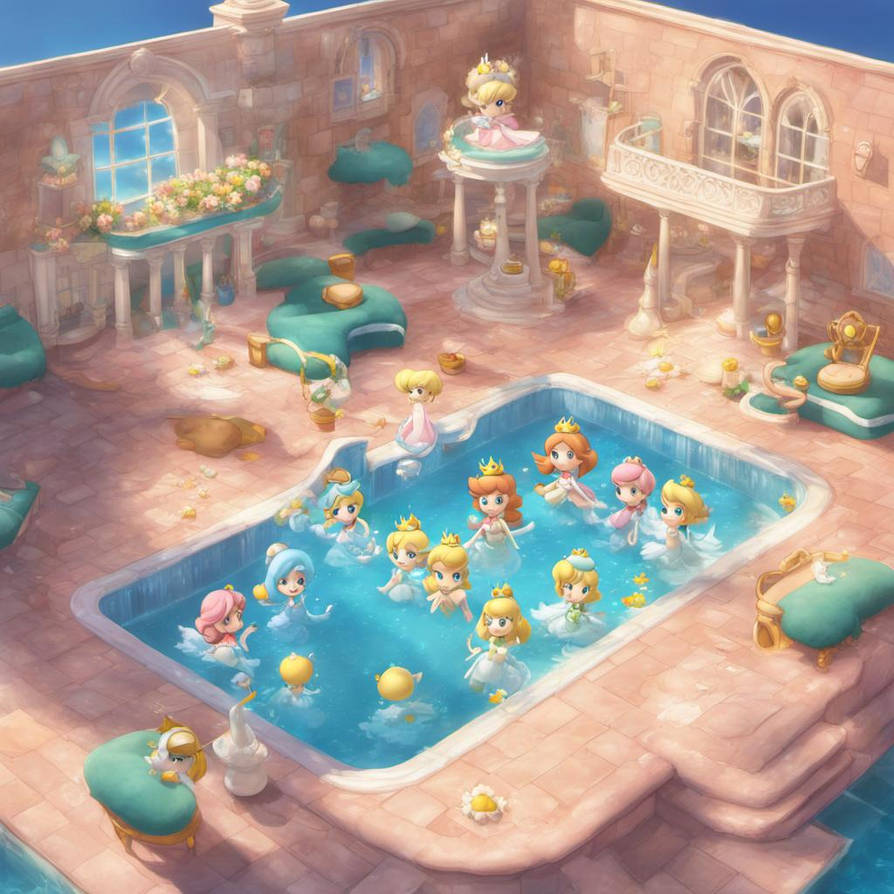 Princess Poppy Pool Princesses at swimming Pool... by Nord-Studio on DeviantArt