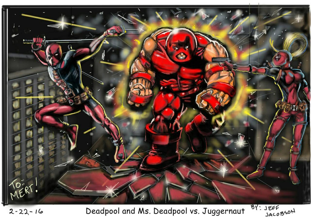Deadpool Vs Juggernaut By Jeffart64 On Deviantart