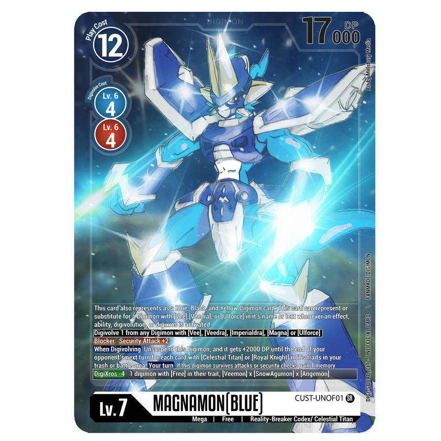 Magnamon Blue v2 Digimon TCG (Updated Card) by Hero-Jaxx on DeviantArt
