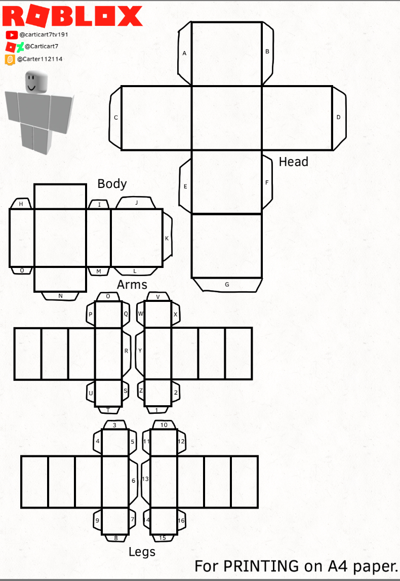 ROBLOX Papercraft Template by Carticart7 on DeviantArt