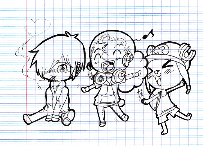 One piece chibi trio