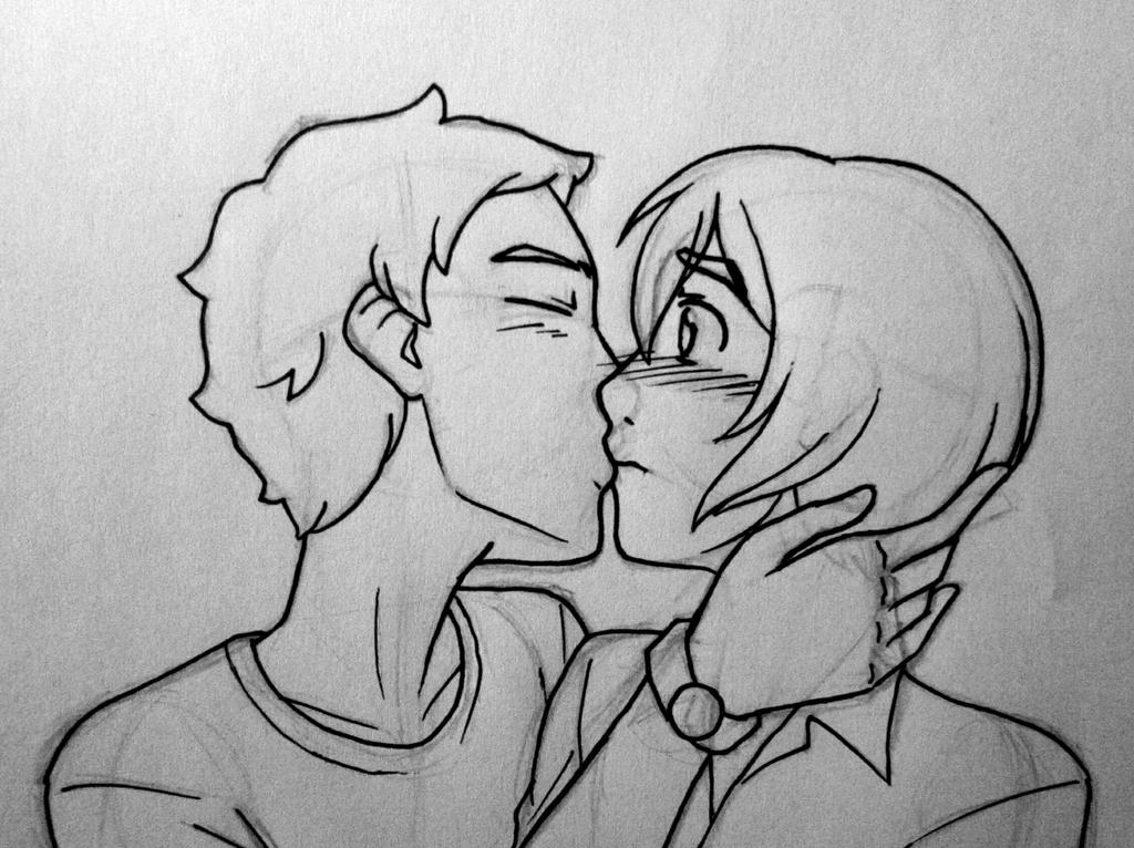 Couple kissing drawing