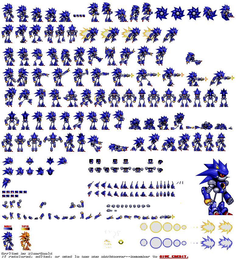 Mechal Sonic Sprites by BluerSonic on DeviantArt