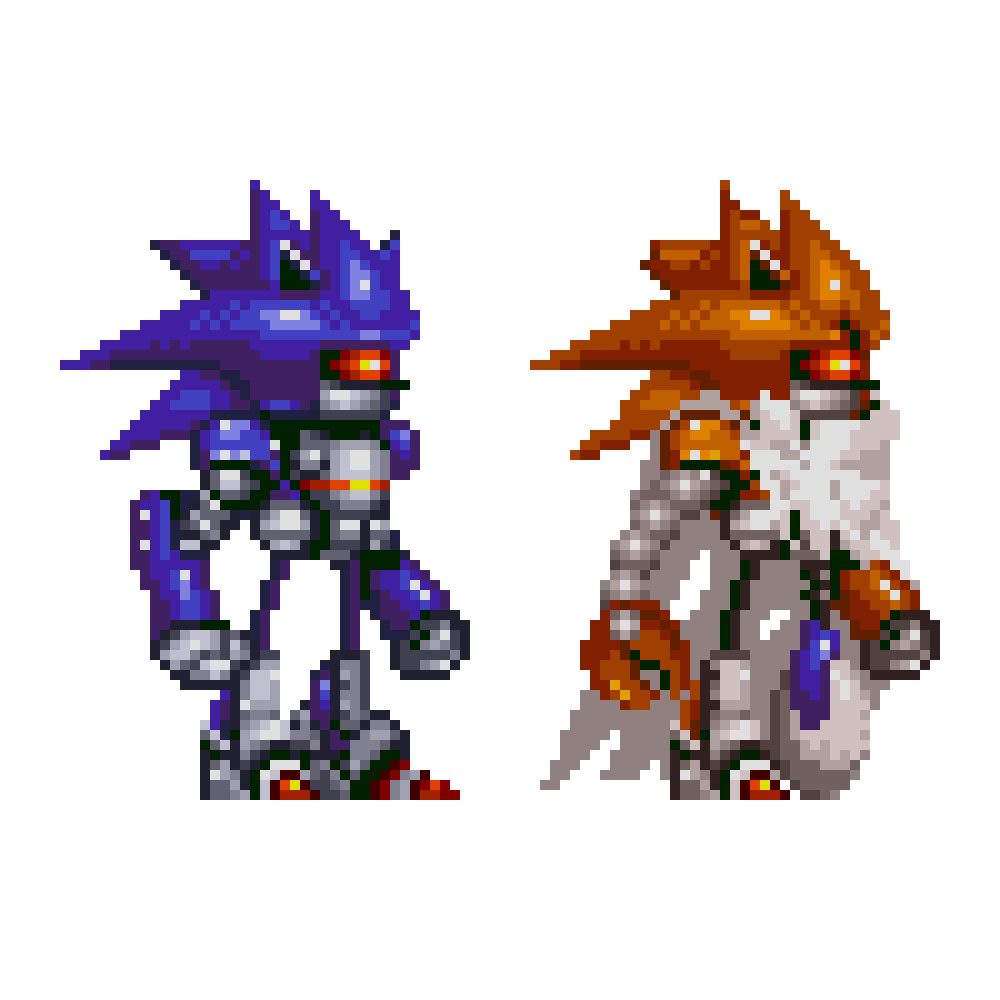 WIP) Mecha Sonic Sprites, But With Gray by BluerSonic on DeviantArt