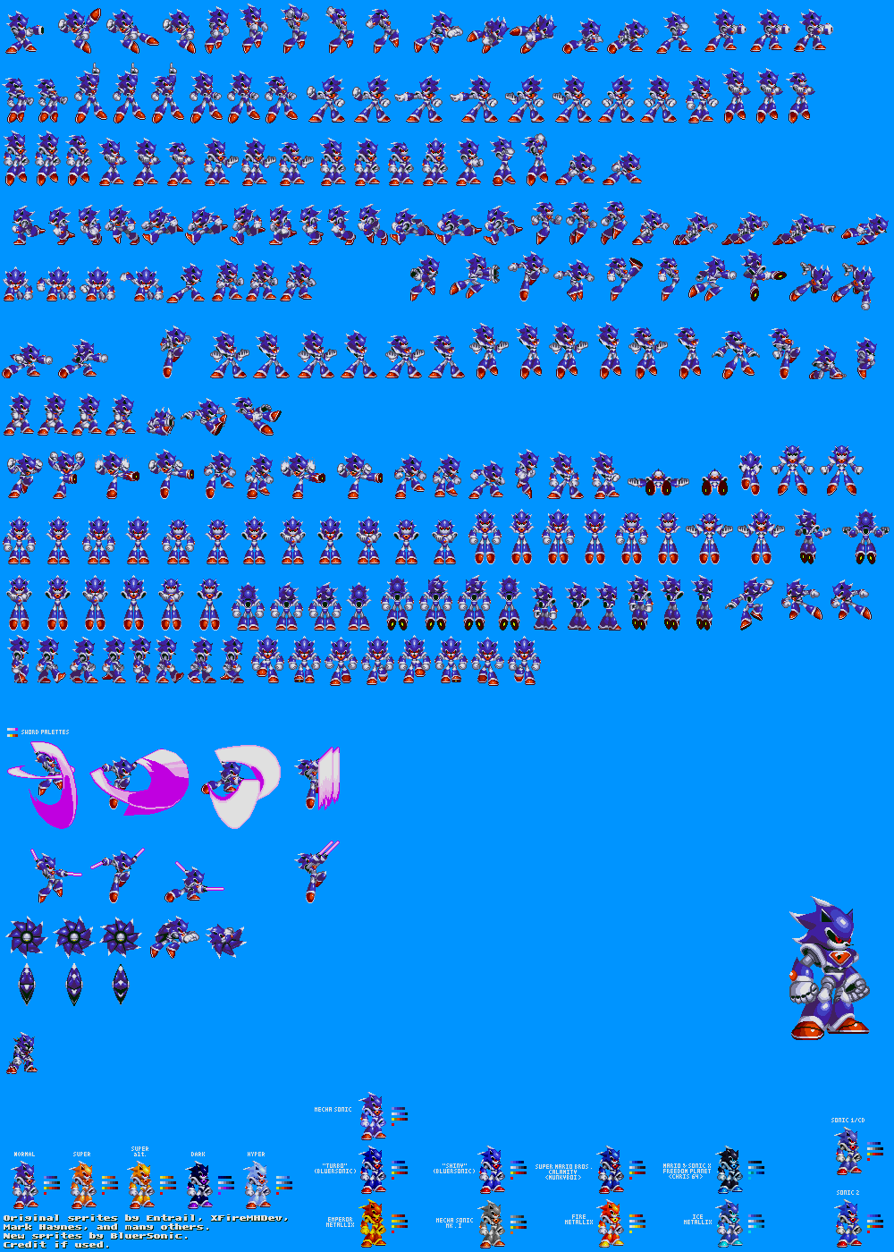 Modern Metal Metal Sonic Sprites (WIP) by SillsDeviant on DeviantArt