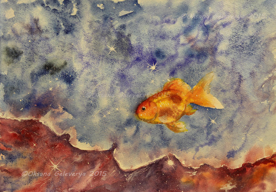 Goldfish Nebula - Watercolor