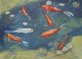 Koi Pond - oil