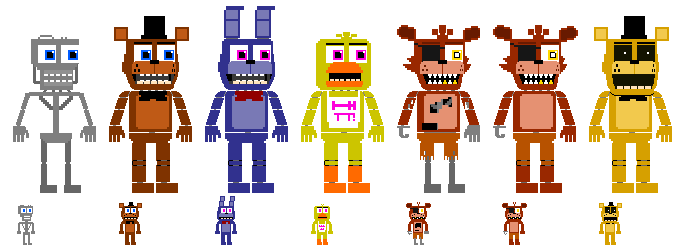 FNaF 1 Animatronics FNaF 4 Minigame sprite style : r