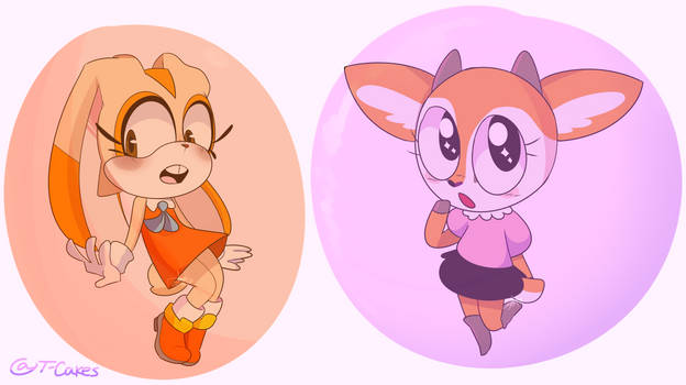 Cream and Tsunoda (Sonic)(Aggretsuko)