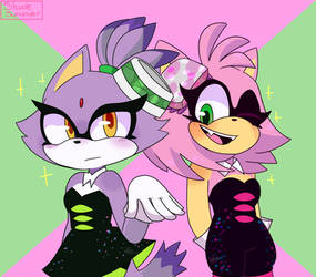 Amy and Blaze cosplay Squid Sisters (Sonic)