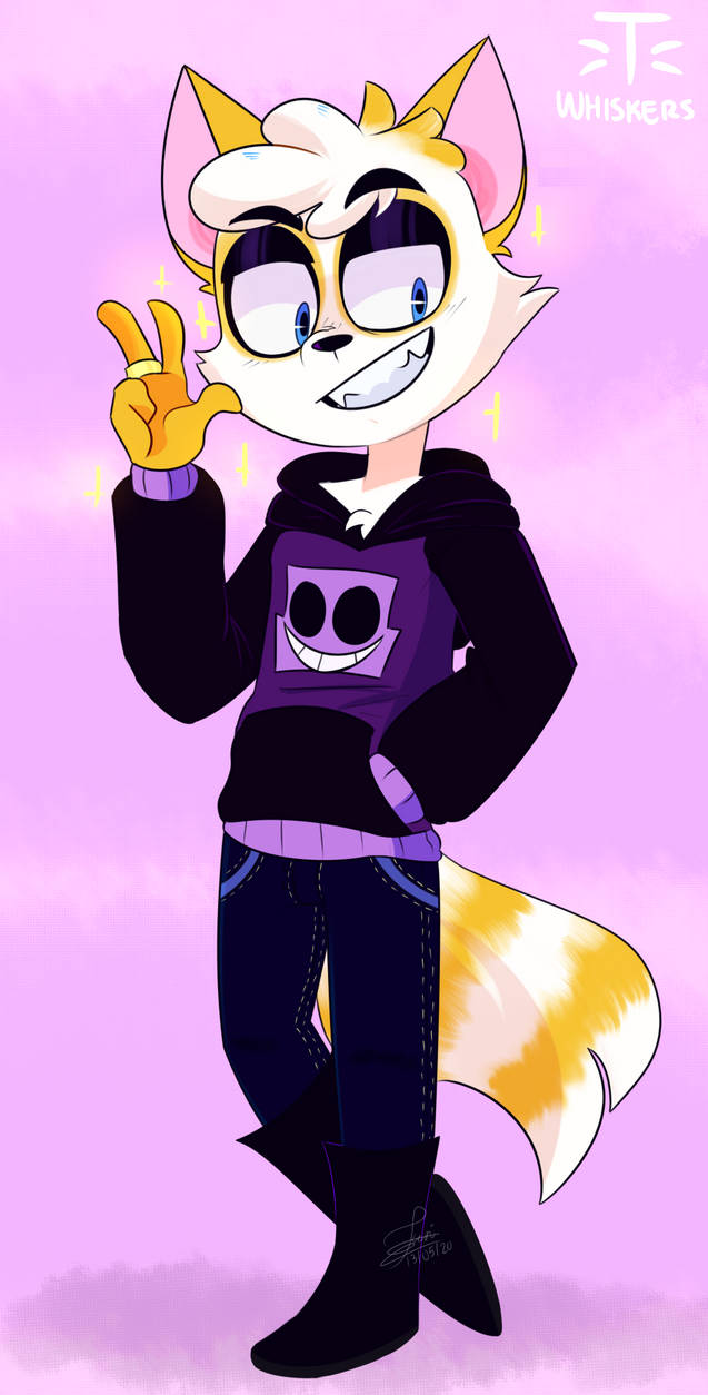 Purple Racoon cat (commission) by T-Whiskers on DeviantArt