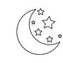 Moon and Star line-drawing