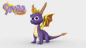 Spyro The Dragon 3D Render