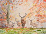 Stags in Autumn by Tantchen-Lulu