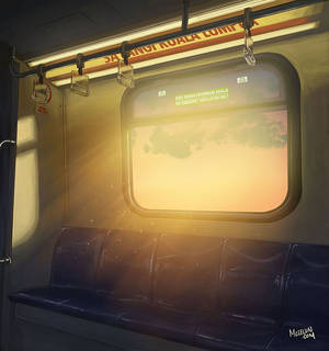 Inside a train