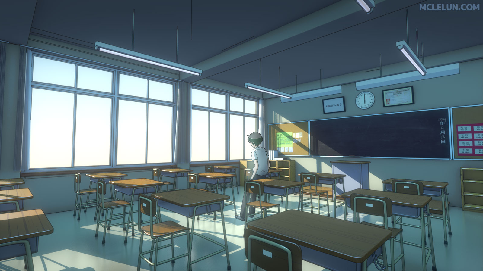 Blender3D Japanese Classroom Color 1
