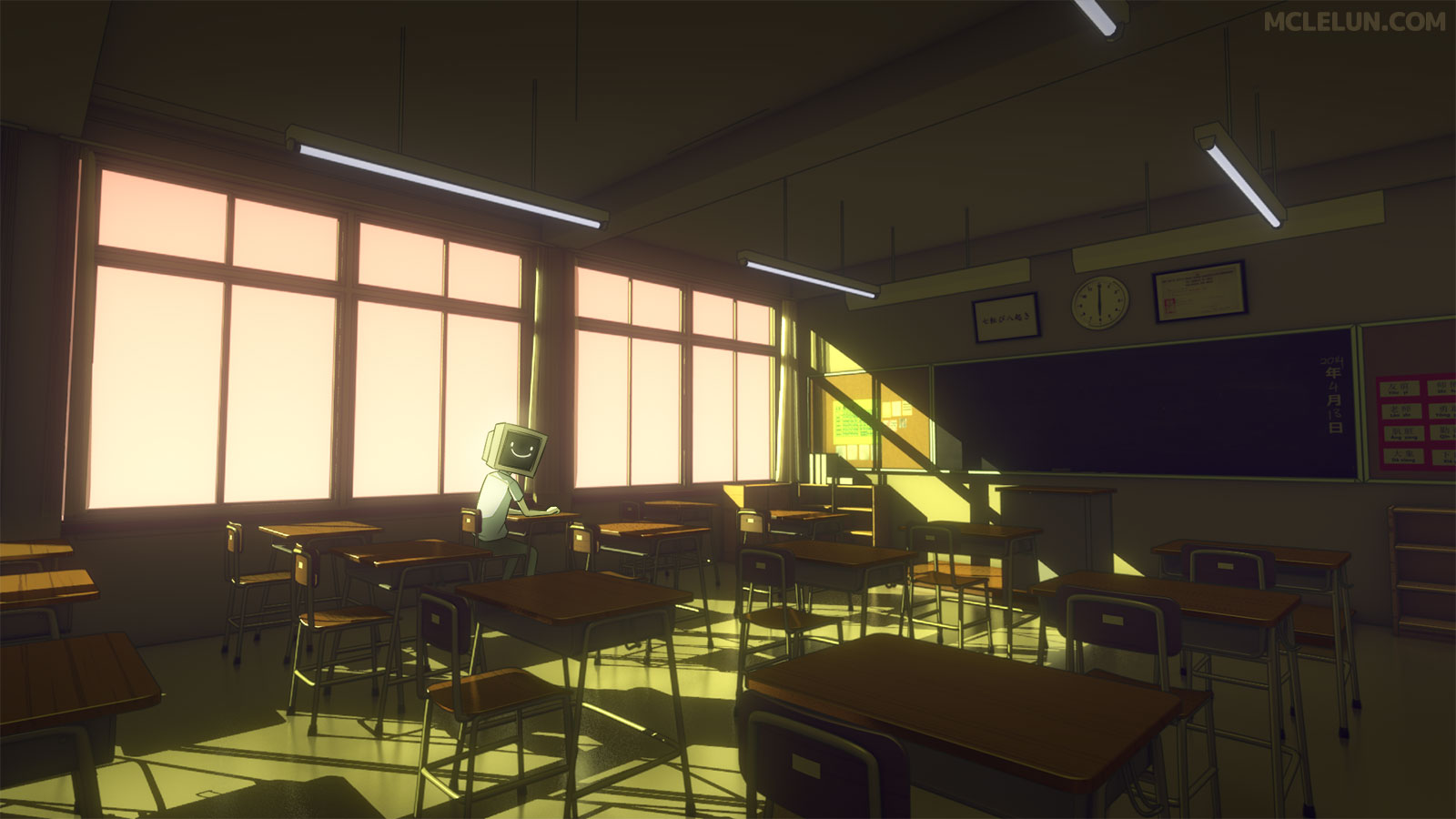 Blender3D Japanese Classroom Color 2