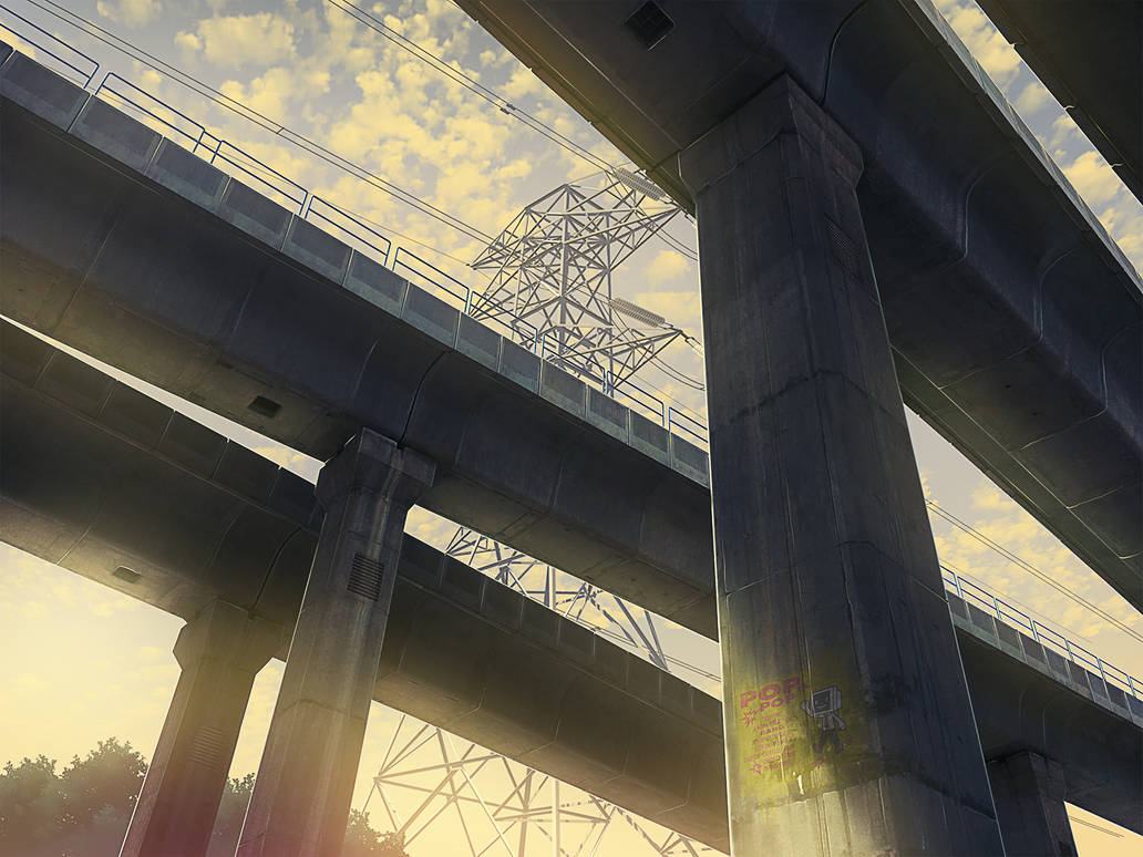 Evening Elevated Railway by mclelun