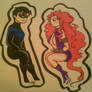 Nightwing and Starfire Magnets