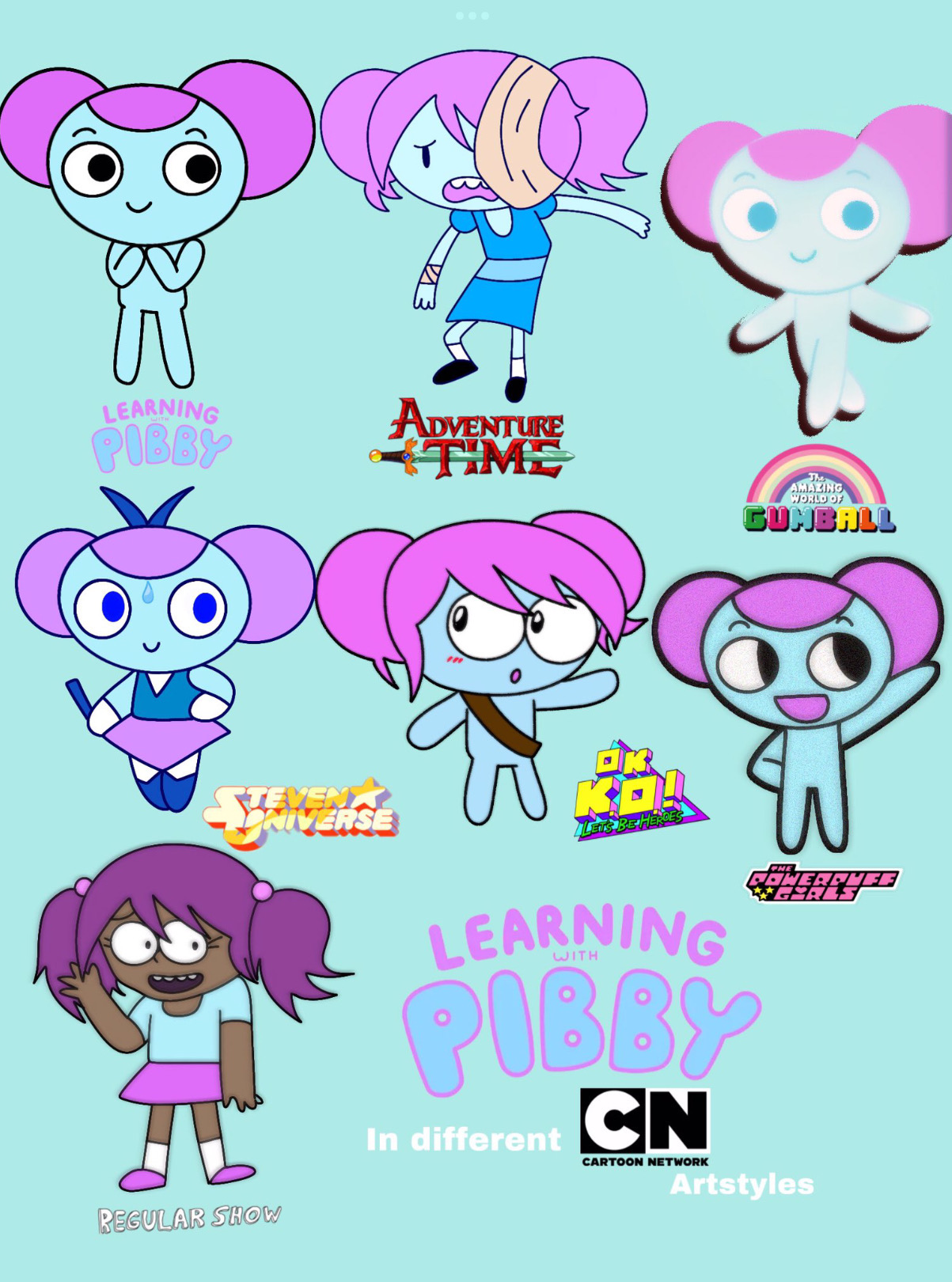 Pibby in different styles by Evethedog99 on DeviantArt