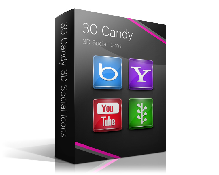 30 Candy 3D Social Icons