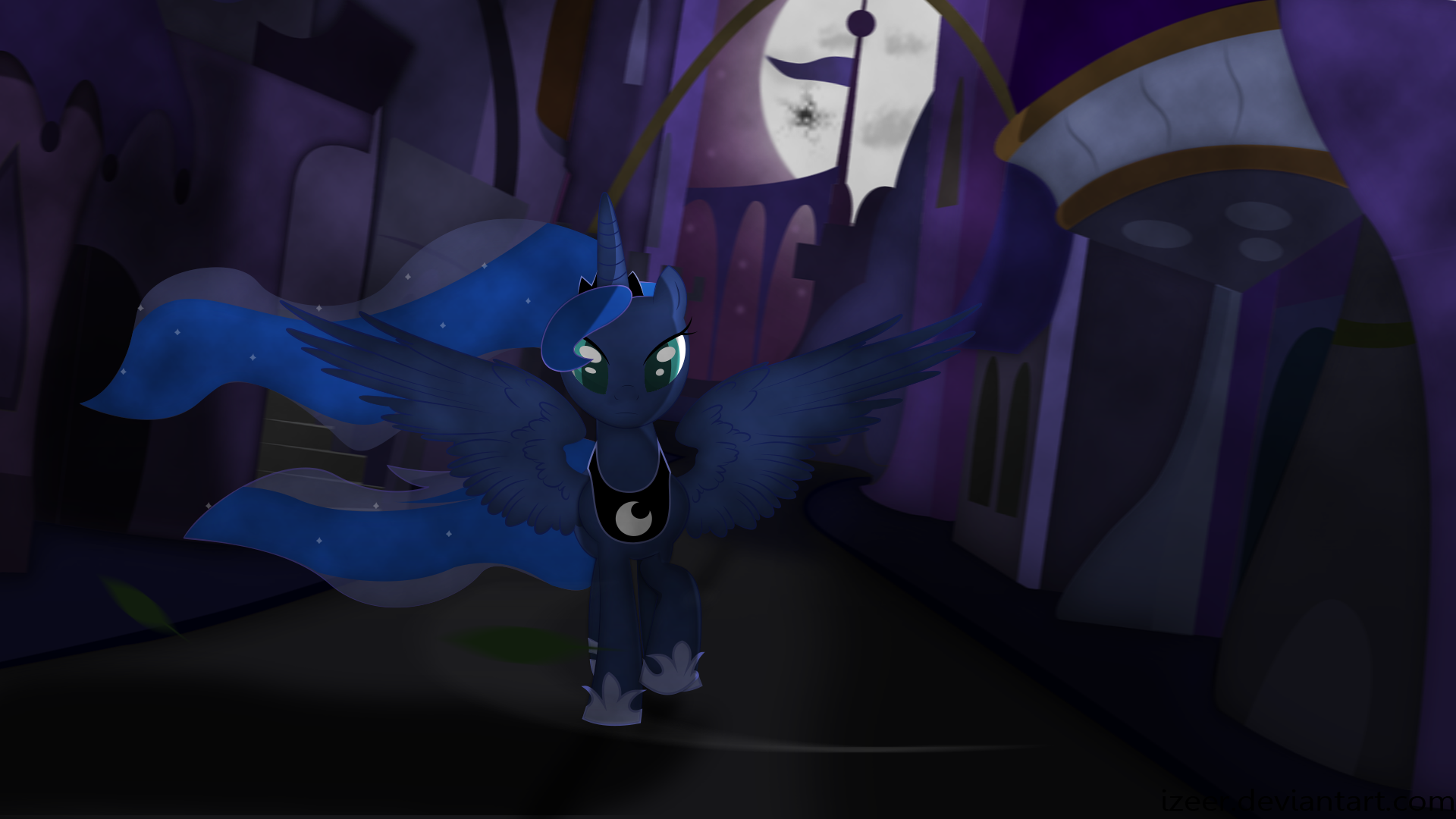 Luna guarding streets of Canterlot