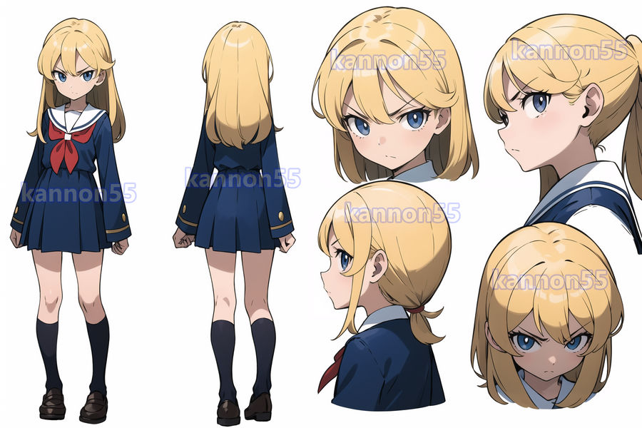 Grumpy girl_Model Sheet Concepts by kannon55 on DeviantArt