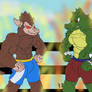 Vandar vs Vegeta in great ape wrestliing