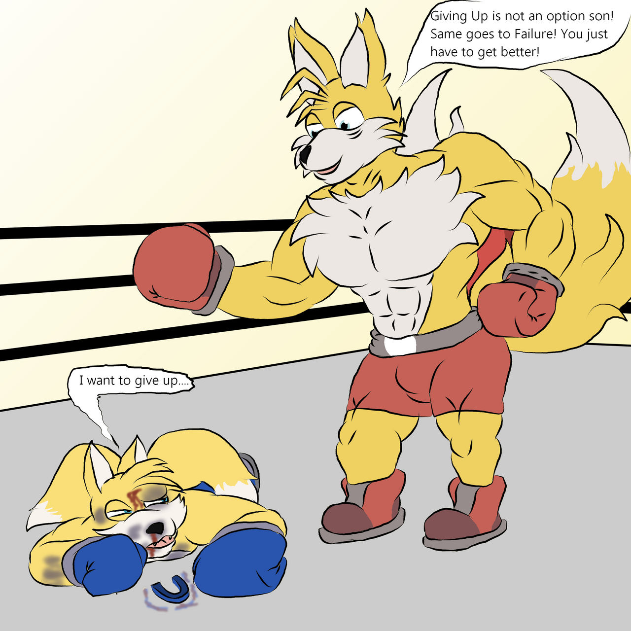 Deviantart Tails Boxing boxing Tails vs Tanjiro by starfoxfan111 on DeviantArt