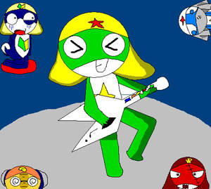 Keroro Enjoys Guitar Hero