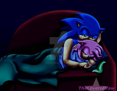 SonAmy Snuggle by Dani, Sonic the Hedgehog