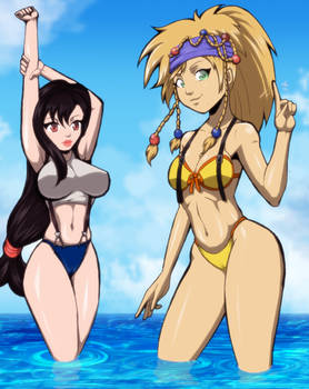 Beach Tifa and Rikku